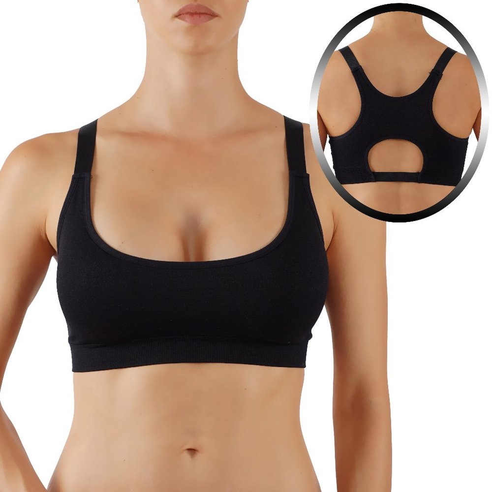 Sports Bra Yoga Top Solid-Colored Racerback
